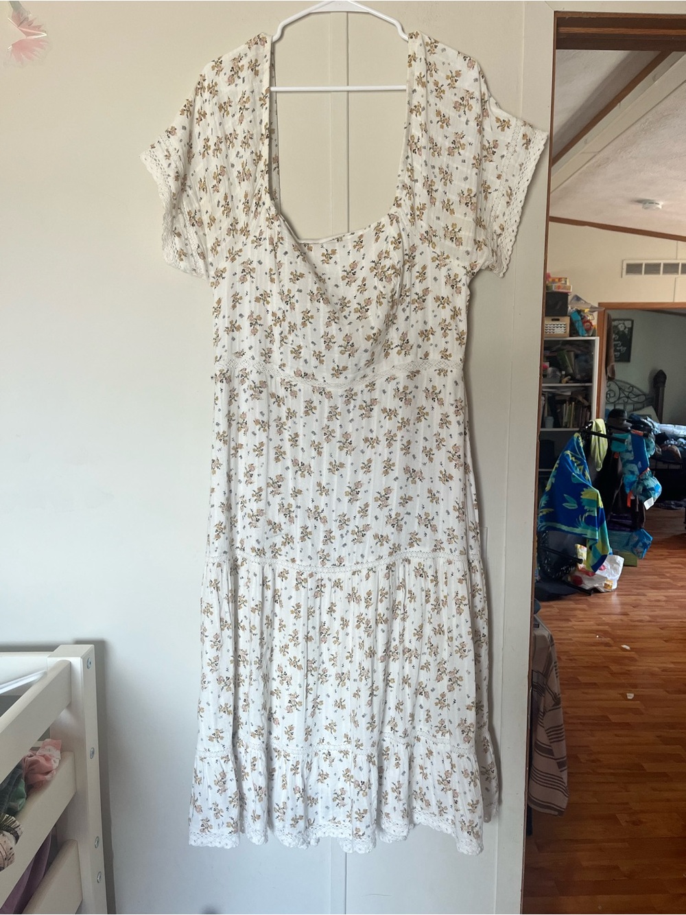Cotton Rye Cream Floral Tiered Maxi Dress